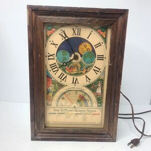 Vintage Atlee Burpee Co Seed Clock Planting Season Electric Table Top c.1975